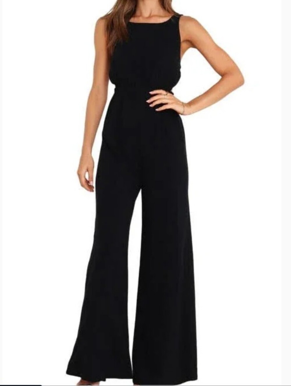 Petal & Pup Black Wide-Leg Eddie Jumpsuit